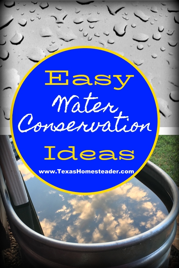 When drought hits, it's time to step up your water conservation game. I'm sharing this post about outside water conservation & rain water. How do you conserve water outdoors? #TexasHomesteader