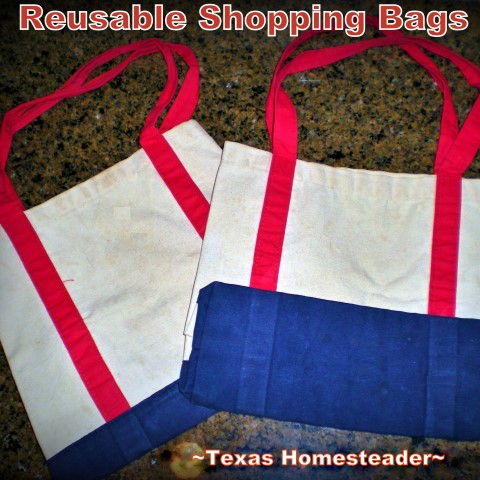 Reusable fabric bags replace plastic bag waste. #TexasHomesteader