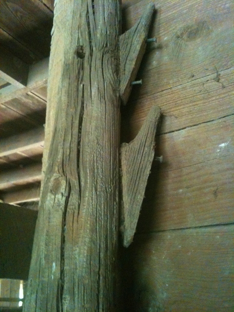 Old pole. Come tour our old 1880's Texas barn. I love the old rustic patina of the wood, the square nails and all the details. #TexasHomesteader