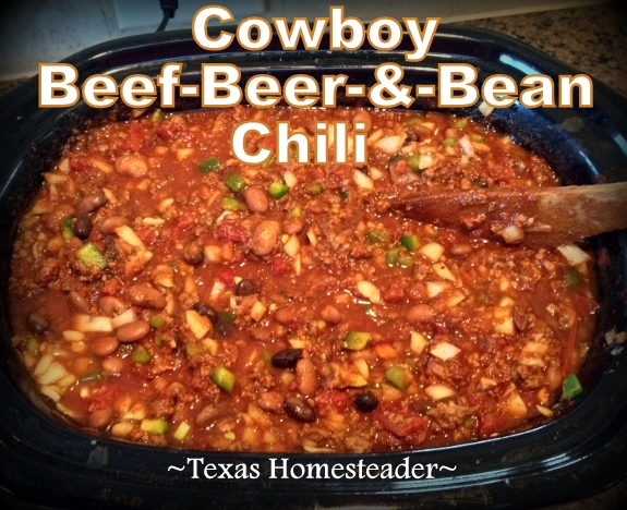 This award-winning chili recipe has beef, dark beer and black beans. #TexasHomesteader