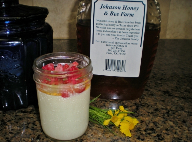Homemade yogurt with honey and fruit. #TexasHomesteader