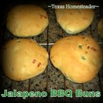 Jalapeno/cheese hamburger buns that includes beer in the batter. This recipe makes a dozen hamburger buns, perfect for BBQ. #TexasHomesteader