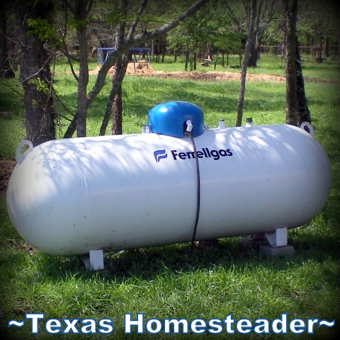 250 gallon home propane tank to fuel dual-fuel portable generator. #TexasHomesteader