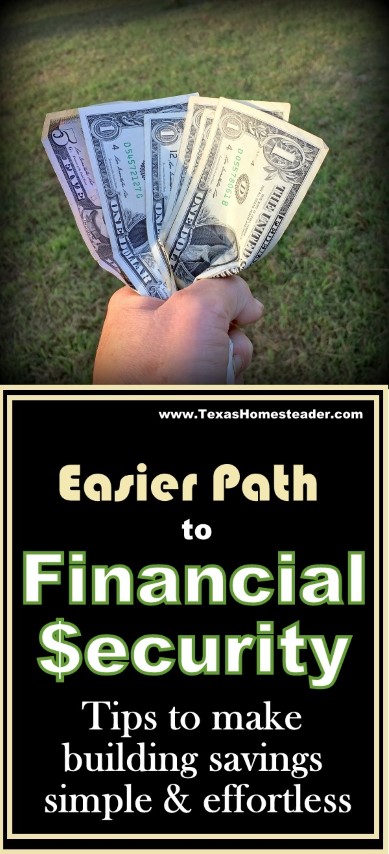 We've found an easier path to financial security and we never felt the pinch. Come see these tips. #TexasHomesteader