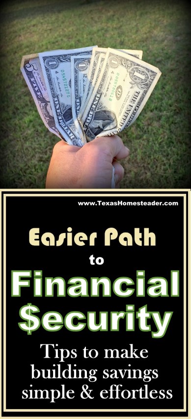 There's an easier track to financial security - come see my tips. #TexasHomesteader