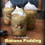 Homemade banana pudding layered in canning jars. #TexasHomesteader