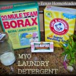 Homemade laundry powder takes only 3 ingredients - Fels Naptha laundry bar, borax & washing soda. #TexasHomesteader