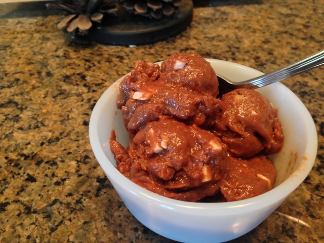 Chocolate Ice Cream. A healthier version of homemade ice cream using frozen bananas, milk, pudding mix & vanilla. There are tons of additional flavor options! #TexasHomesteader