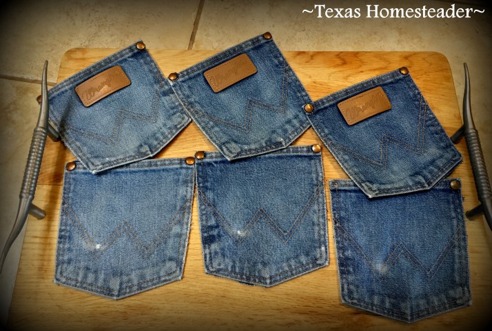 Repurposing denim into pocket coasters #TexasHomesteader