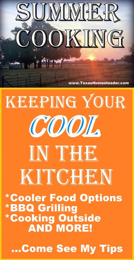 I'm sharing tips on keeping cool when cooking and eating during the hot summer months. #TexasHomesteader