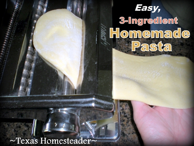 Manual pasta maker/cutter with an easy homemade pasta recipe. #TexasHomesteader