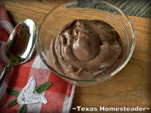 Grandma's homemade rich chocolate pudding recipe. #TexasHomesteader