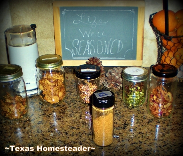 Dehydrated Vegetable Granules made into bouillon utilize garden produce & provide a delicious, nutritious product for my family. #TexasHomesteader