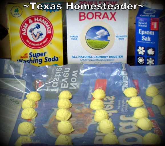 4-INGREDIENT HOMEMADE DISHWASHER TABS - I hate the amount of trash that's included with commercial dishwasher tabs. Make it yourself and SAVE! #TexasHomesteader