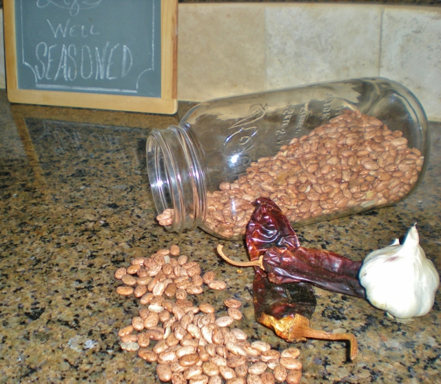 Dry pinto beans. I'm making my own inexpensive RANCH-STYLE BEANS these days. The recipe is easy using items I typically have in my pantry & it makes a LOT! #TexasHomesteader