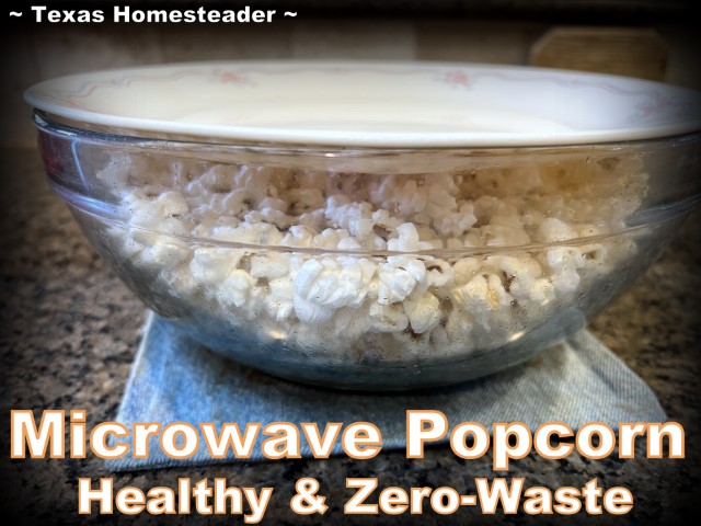 zero waste popcorn glass bowl microwave-safe plate #TexasHomesteader