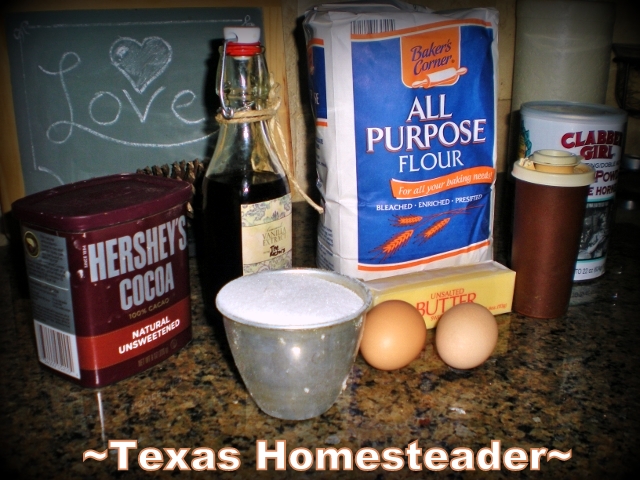Homemade Brownie Ingredients. My brownie recipe makes delicious soft brownies - with just one bite you're transported into chocolate heaven. Check out my easy recipe! #TexasHomesteader