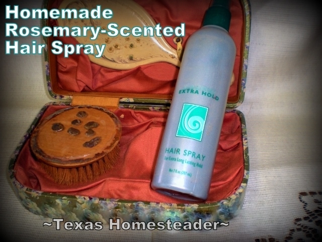 Homemade Hairspray using ordinary ingredients. See my method for making hairspray using a repurposed hairspray bottle. #TexasHomesteader