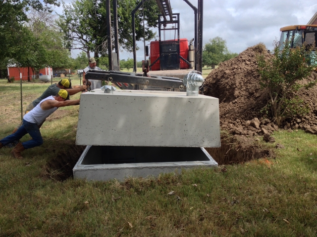 Installing a concrete underground storm shelter. #TexasHomesteader