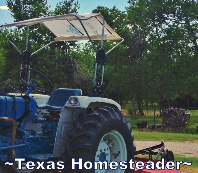 My tractor canopy material was shot so I needed to come up with a solution. I say "Use What Ya Got"! See what my solution was. #TexasHomesteader