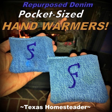 Pocket hand warmers, repurposed denim, denim, rice, essential oil Here's a list of homemade Christmas gift ideas. Don't wait - get started NOW for a homemade Christmas you and your family will LOVE! #TexasHomesteaderTexasHomesteader 