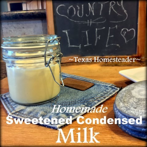 It's shocking how easy it is to make sweetened condensed milk. In our area a can of the name-brand stuff sells for about $3.49. CRAZY! #TexasHomesteader