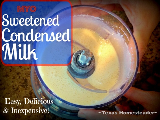 It's shocking how easy it is to make sweetened condensed milk. In our area a can of the name-brand stuff sells for about $3.49. CRAZY! #TexasHomesteader