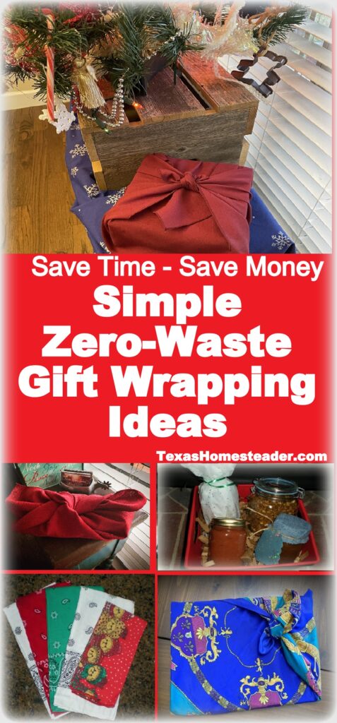 Zero waste gift wrapping present cloth eco friendly fast reusable save money #TexasHomesteader