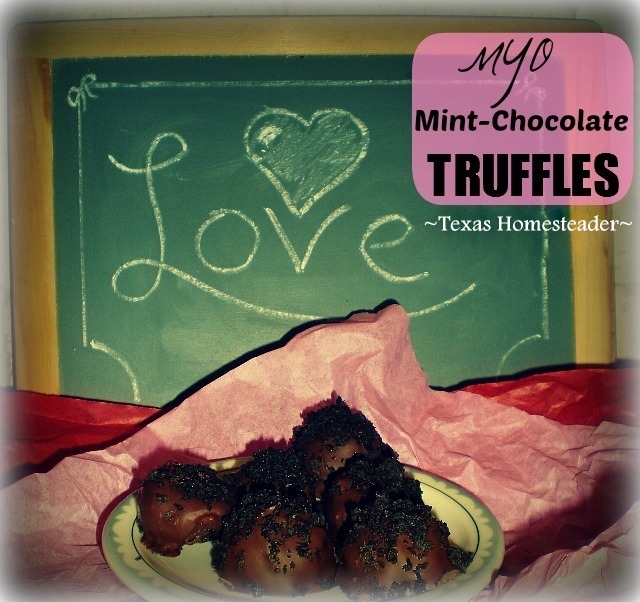 An easy & delicious recipe for no-cook homemade chocolate-dipped truffles just in time for Valentine's Day. You can surprise YOUR sweetie. #TexasHomesteader