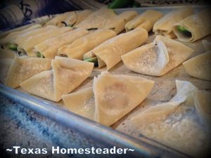 Combination Jalapeno Popper / Egg Roll made with a savory filling of black beans and spices along with onions, garlic, cheese, etc. #TexasHomesteader