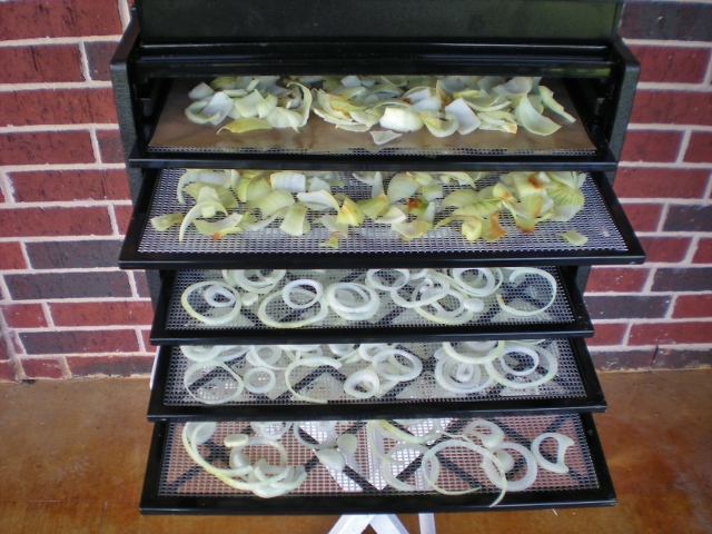 Preserving The Harvest: Dehydrating ONIONS. Don't distress over that glut of onion harvest, preserve it for cooking! See what I did. #TexasHomesteader
