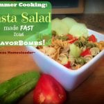 This simple cold pasta salad is a delicious side dish when the temperatures are hot. #TexasHomesteader
