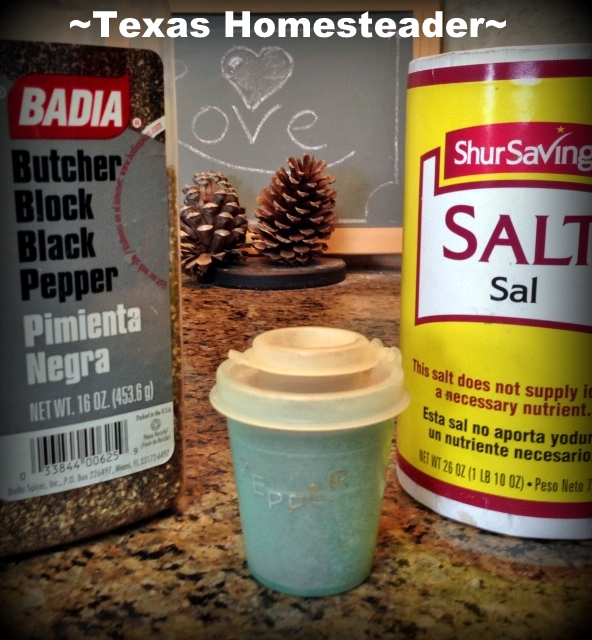 HOMESTEAD HACK: Since the ratio of my salt & pepper is always the same, can I streamline simple seasoning tasks? YES! #TexasHomesteader