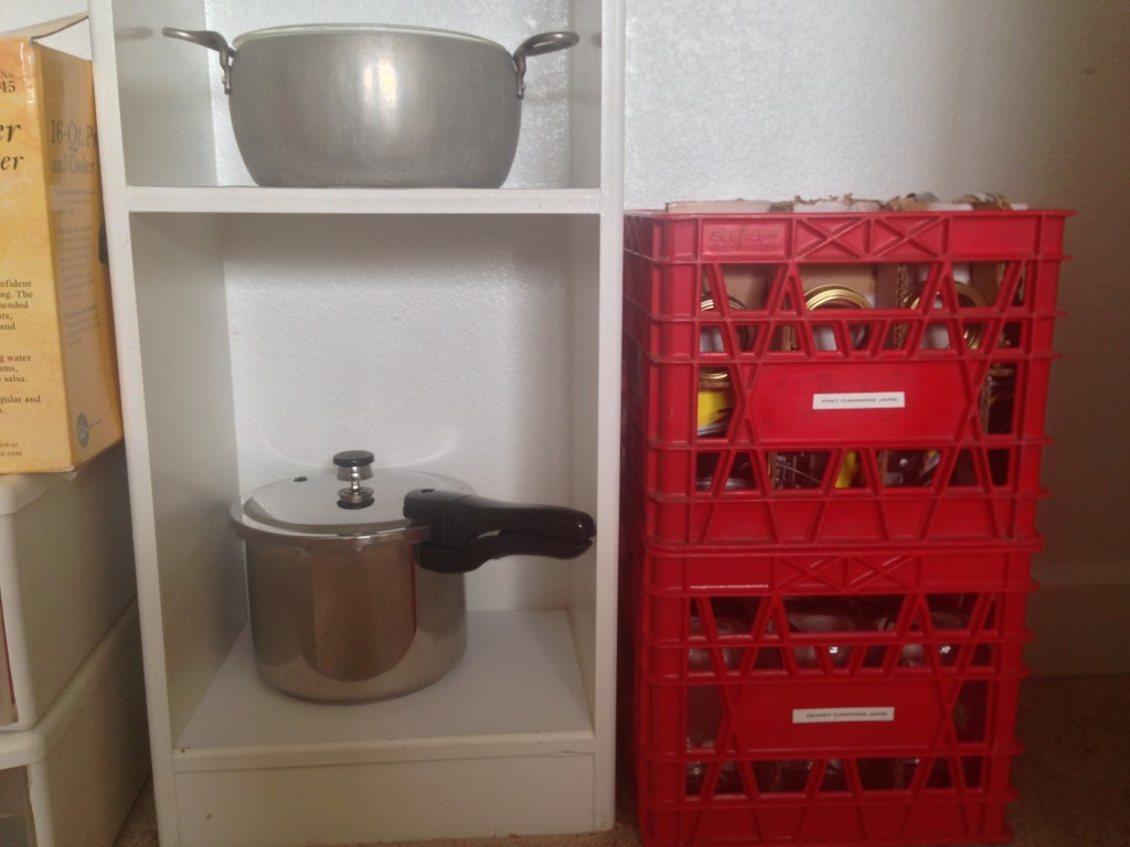 Milk Crate Canning Jar Storage Solution