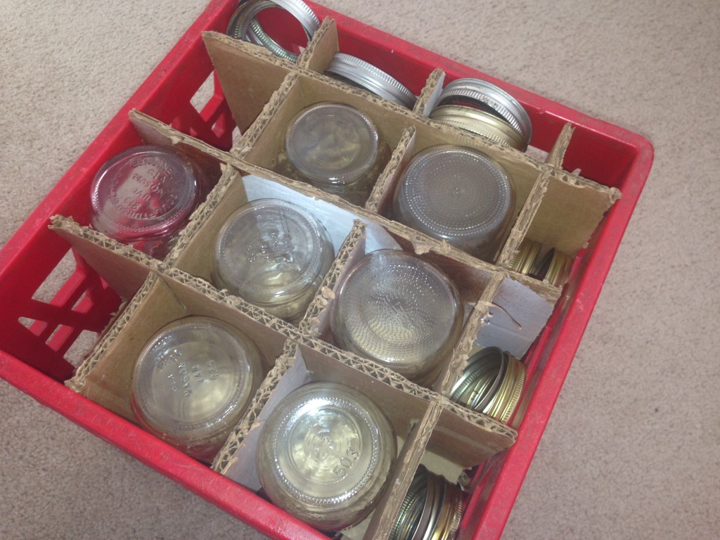 New canning jars are now sold in half boxes shrink-wrapped in plastic, I don't want to use them to store my empty jars. See what we did! #TexasHomesteader