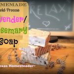 Homemade lavender rosemary soap bars stacked. #TexasHomesteader