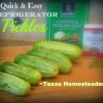 A simple recipe for refrigerator sweet pickles, one jar at a time! #TexasHomesteader