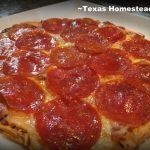 Tortilla pizza needs only 5 minutes speed-bake time. #TexasHomesteader