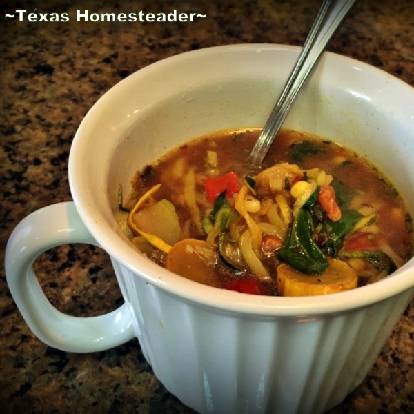 Keeping Warm - Eating hot soup can keep you warm when it's cold. #TexasHomesteader