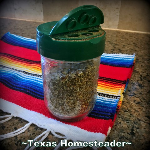 A parmesan cheese lid often fits a regular mouth sized canning jar. It has one side for a shaker and the other side for measuring spoon convenience. #TexasHomesteader