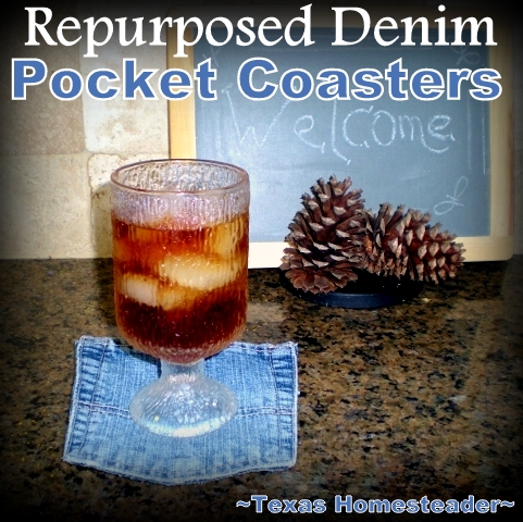 It's So Easy To Make No-Sew Denim Coasters. I LOVE DENIM! #TexasHomesteader