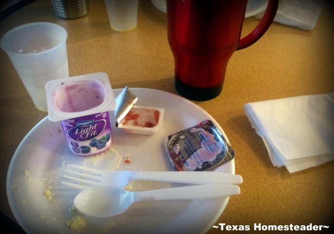 I've found some simple solutions to the use-once, throw-away disposables when eating out. Come see what I did! #TexasHomesteader