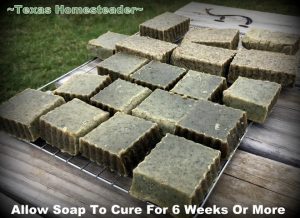 https://texashomesteader.com/wp-content/uploads/2017/07/Homemade-Morning-Motivation-Mint-cold-process-Soap-Cure-Curing-bars-TexasHomesteader-300x218.jpg