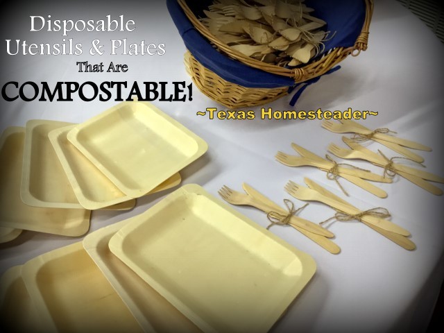 Compostable Utensils? YES! These waxed utensils are inexpensive and fully compostable. Used for backyard BBQ's & weddings! #TexasHomesteader