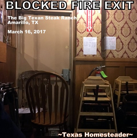 A Blocked Fire Exit? Wherever you are, in any restaurant - if you SEE something SAY SOMETHING! The Life You Save Could Be Yours! #TexasHomesteader