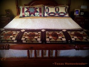 Repairing Bedspread. See our quick list of 5 FRUGAL THINGS To Save Money. They're easy to incorporate and the more you do the more it becomes part of life #TexasHomesteader