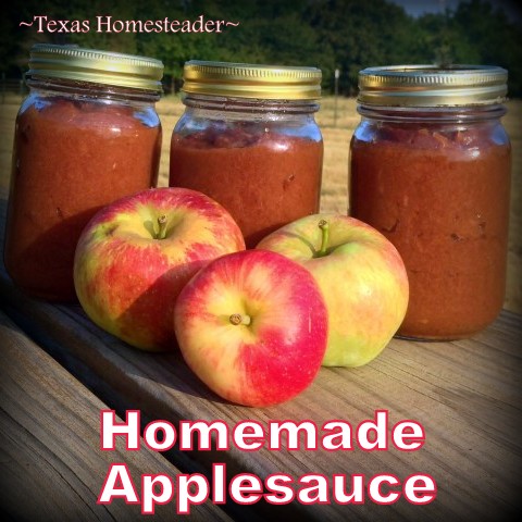 EASY HOMEMADE SLOW-COOKER APPLESAUCE recipe - it's easy to make homemade applesauce with fresh apples! #TexasHomesteader