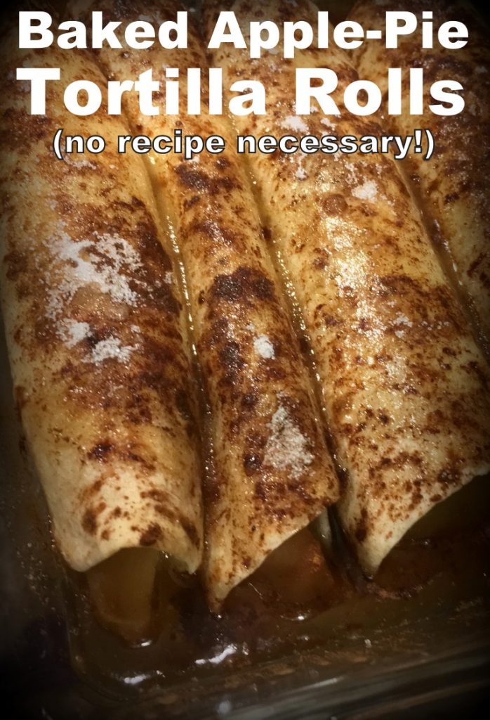 Need dessert in a flash? With apple pie filling & flour tortillas you can make baked apple pie tortilla rolls. No recipe is even needed #TexasHomesteader