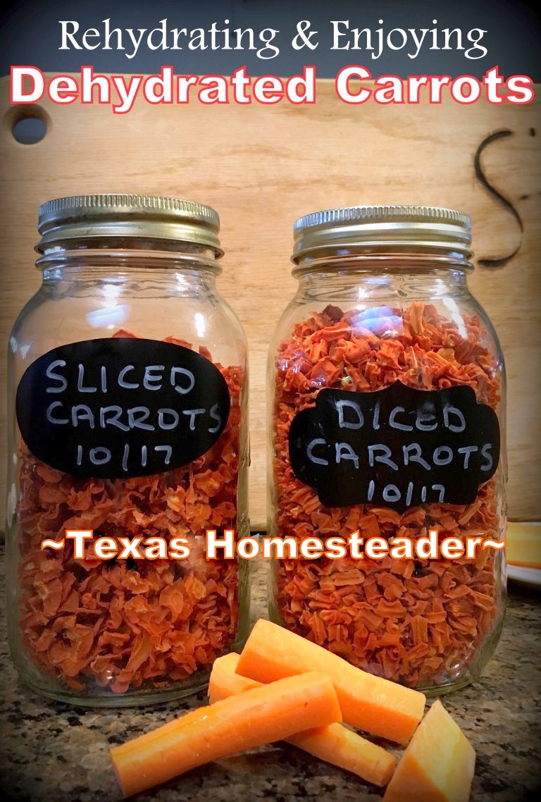 I dehydrated boatloads of carrots, but can I rehydrate & enjoy as a side dish? Absolutely! Check out how easy it is. #TexasHomesteader