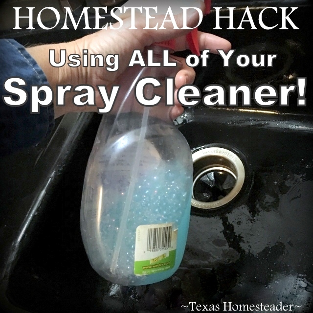 When I get to the bottom of the cleaning spray bottle I have a hard time getting it to spray. Check out this easy HOMESTEAD HACK! #TexasHomesteader
